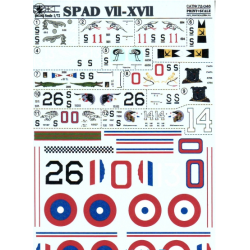 DECAL 1/72 FOR SPAD VII-XVII 1/72 PRINT SCALE 72-046