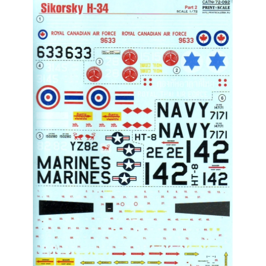 DECAL FOR SIKORSKY H-34, PART 2 1/72 PRINT SCALE 72-092 DECAL FOR SIKORSKY H-34, PART 2 1/72 PRINT SCALE 72-092