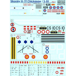 DECAL 1/72 FOR SIKORSKY H-19, PART 1 1/72 PRINT SCALE 72-107