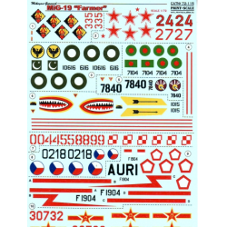 DECAL 1/72 FOR MIG 19 FARMER 1/72 PRINT SCALE 72-115