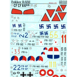 DECAL 1/72 FOR FOKKER D.XXI 1/72 PRINT SCALE 72-123