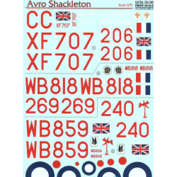 DECAL FOR AVRO SHACKLETON 1/72 PRINT SCALE 72-130