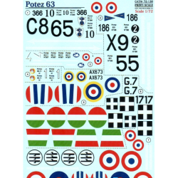 DECAL 1/72 FOR POTEZ 63 1/72 PRINT SCALE 72-138