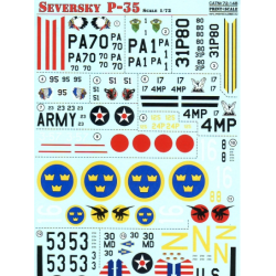 DECAL 1/72 FOR SEVERSKY P-35 1/72 PRINT SCALE 72-148