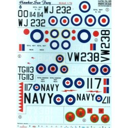 DECAL FOR HAWKER SEA FURY 1/72 PRINT SCALE 72-165