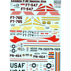 DECAL FOR LOCKHEED F-80 SHOOTING STAR 1/72 PRINT SCALE 72-168