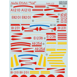 DECAL FOR AICHI D3A1 VAL 1/72 PRINT SCALE 72-180