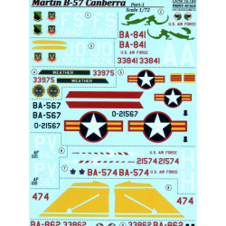 DECAL FOR B-57 CANBERRA, PART 1 1/72 PRINT SCALE 72-193