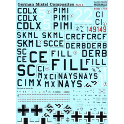 DECAL FOR GERMAN MISTEL COMPOSITES, PART 1 1/72 PRINT SCALE 72-200