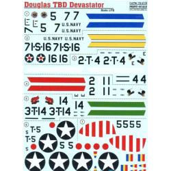 DECAL FOR DOUGLAS TBD DEVASTATOR 1/72 PRINT SCALE 72-215