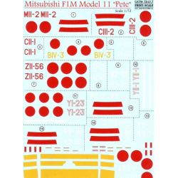DECAL FOR MITSUBISHI F1M MODEL 11 PETE 1/72 PRINT SCALE 72-217