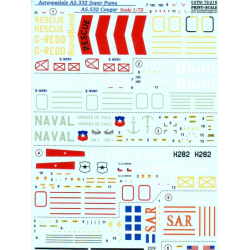 DECAL FOR AS.332 SUPER PUMA, AS.532 COUGAR 1/72 PRINT SCALE 72-218