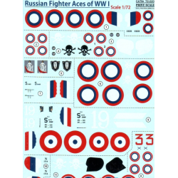 DECAL FOR RUSSIAN FIGHTER ACES OF WWL 1/72 PRINT SCALE 72-220