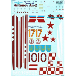 DECAL FOR ANTONOV AN-2 2 SHEETS, THE GENERAL COMPLETE SET 1/48 PRINT SCALE 48-020