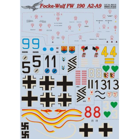 DECAL FOR FW 190 A2-A9 1/48 PRINT SCALE 48-015