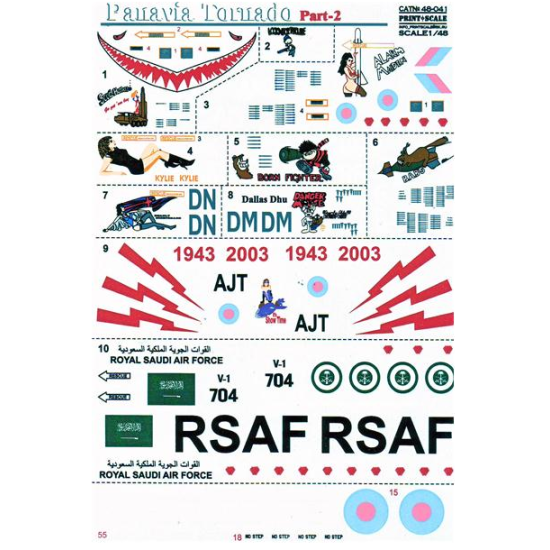 DECAL FOR PANAVIA TORNADO, PART 2 1/48 PRINT SCALE 48-041