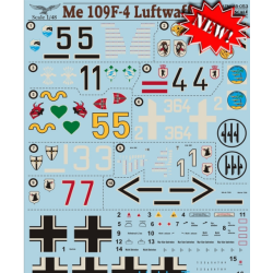 DECAL FOR ME 109 F-4 LUFTWAFFE PART 2 1/48 PRINT SCALE 48-053