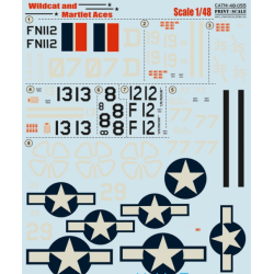 DECAL FOR WILDCAT AND MARTLET ACES 1/48 PRINT SCALE 48-055