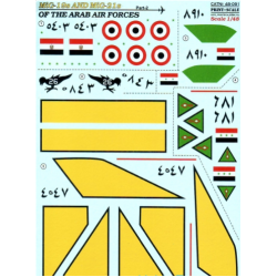 DECAL FOR MIG-19S AND MIG-21S OF THE ARAB AIR FORCE, PART 2 1/48 PRINT SCALE 48-091