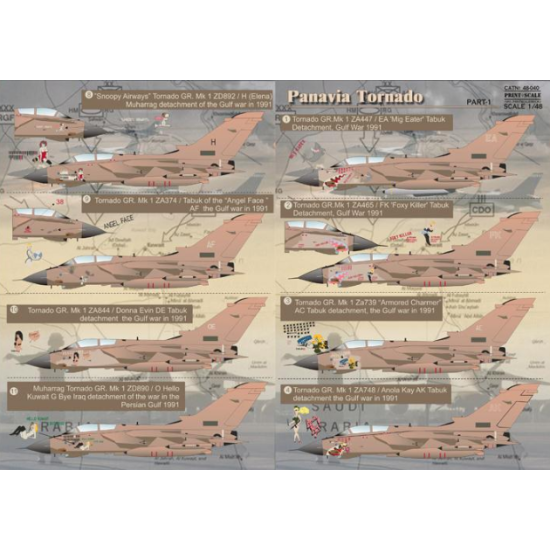 DECAL FOR PANAVIA TORNADO PART 1 1/48 PRINT SCALE 48-040