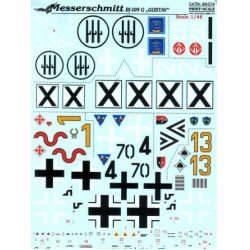 DECAL FOR MESSERSHMIT ME-109-G 1/48 PRINT SCALE 48-074