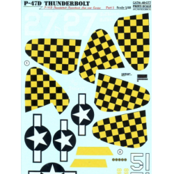 DECAL FOR P-47D THUNDERBOLT RAZORBACK ACES OVER EUROPE, PART 1 1/48 PRINT SCALE 48-077