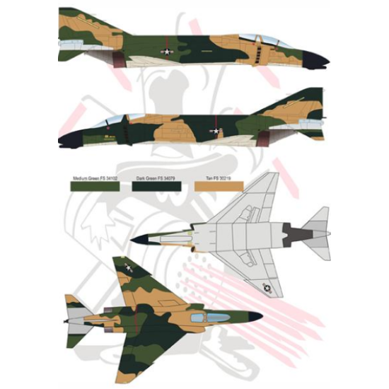 DECAL 1/32 FOR F-4 PHANTOM II IN VIET NAM WAR, PART 2 1/32 PRINT SCALE 32-006