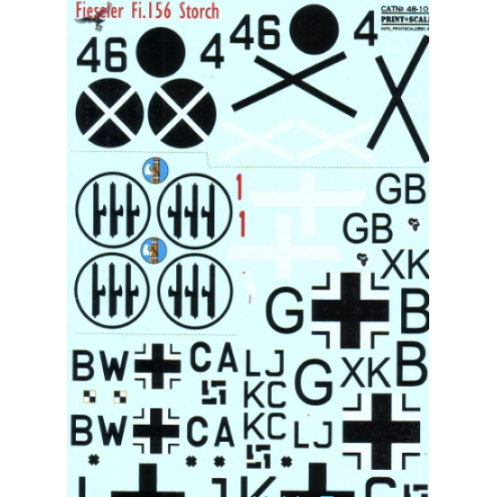 DECAL FOR FIESELER FI.156 STORCH 1/48 PRINT SCALE 48-101