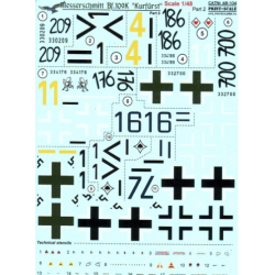 DECAL FOR BF.109K KURFURST, PART 2 1/48 PRINT SCALE 48-104