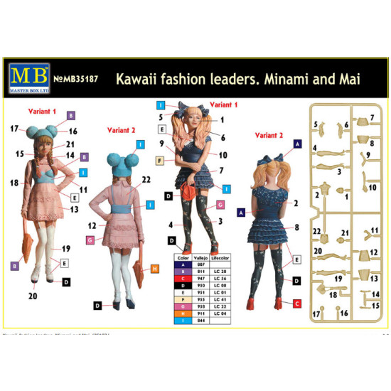 KAWAII FASHION LEADERS. MINAMI AND MAI 1/35 MASTER BOX 35187 TWO FIGURES NEW