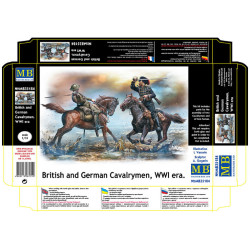 BRITISH AND GERMAN CAVALRYMEN WWI ERA 1/35 MASTER BOX 35184 2 HORSES 2 FIGURES