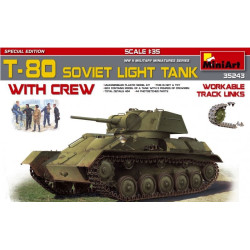 T-80 SOVIET LIGHT TANK w/CREW. SPECIAL EDITION PLASTIC MODEL KIT 1/35 MINIART 35243