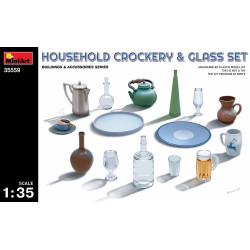 HOUSEHOLD CROCKERY GLASS SET 1/35 MINIART 35559
