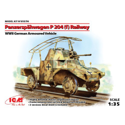 GERMAN Armored Railway CAR PANZERSPAHWAGEN P 204 F WWII 1/35 ICM 35376
