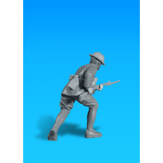 PLASTIC MODEL FIGURE KIT US INFANTRY (1918) (4 FIGURES) 1/35 ICM 35693