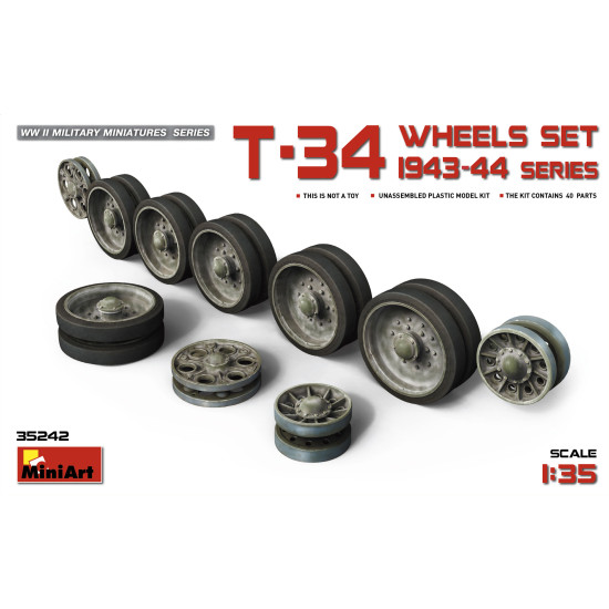 T-34 WHEELS SET, 1943-44 SERIES 1/35 MINIART 35242