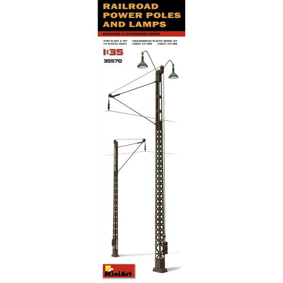 RAILROAD POWER POLES AND LAMPS 1/35 MINIART 35570