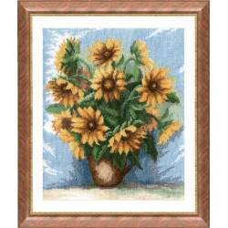EMBROIDERY KIT COUNTED CROSS STITCH CHARIVNA MIT BOUQUET SUNFLOWERS 298 31 x 36 cm / 12.2 x 14.17 in