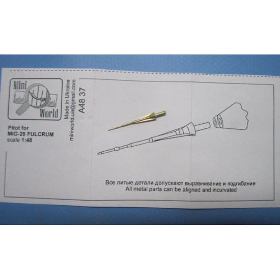 Us Stock Pitot For Mikoyan Mig-29 Fulcrum 1/48 Mini World 4837 Us Stock Pitot For Mikoyan Mig-29 Fulcrum 1/48 Mini World 4837