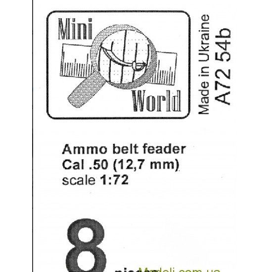 AMMO BELTS FEADER CAL .50 (12,7MM) (8 PCS) 1/72 MINI WORLD 7254b