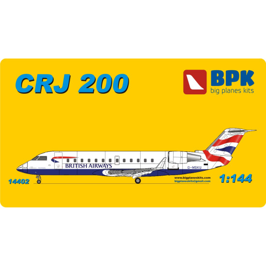 PLASTIC MODEL AIRPLANE KIT CRJ-200 1/144 BIG PLANES KITS 14402