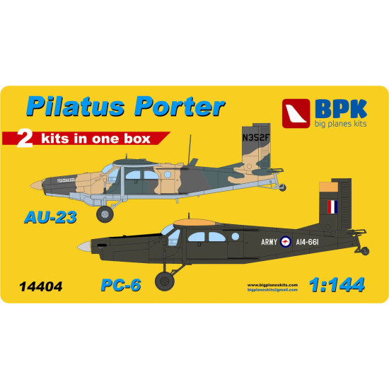 PLASTIC MODEL AIRPLANE KIT AU-23 AND PC-6 SET1 1/144 BIG PLANES KITS 14404