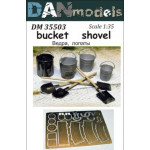 BUCKETS, SHOVELS (WITHOUT WOODEN HANDLES) 1/35 DAN MODELS 35503