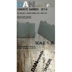 MATERIAL FOR DIORAMAS. CONCRETE BARRIER, SET 6 (LIMITED EDITION) 1/35 DAN MODELS 35205