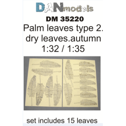 MATERIAL FOR DIORAMAS. PALM LEAVES, YELLOW (DRY LEAVES. AUTUMN) TYPE 2 1/35 DAN MODELS 35220