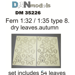 MATERIAL FOR DIORAMAS. FERN LEAVES, YELLOW (DRY LEAVES. AUTUMN) TYPE 8 1/35 DAN MODELS 35226