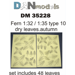MATERIAL FOR DIORAMAS. FERN LEAVES, YELLOW (DRY LEAVES. AUTUMN) TYPE 10 1/35 DAN MODELS 35228