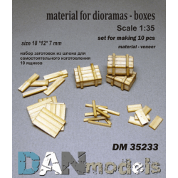 MATERIAL FOR DIORAMAS. 10 BOXES FROM VENEER 1/35 DAN MODELS 35233