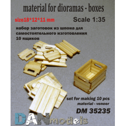 MATERIAL FOR DIORAMAS. 10 SMALL BOXES FROM VENEER 1/35 DAN MODELS 35235