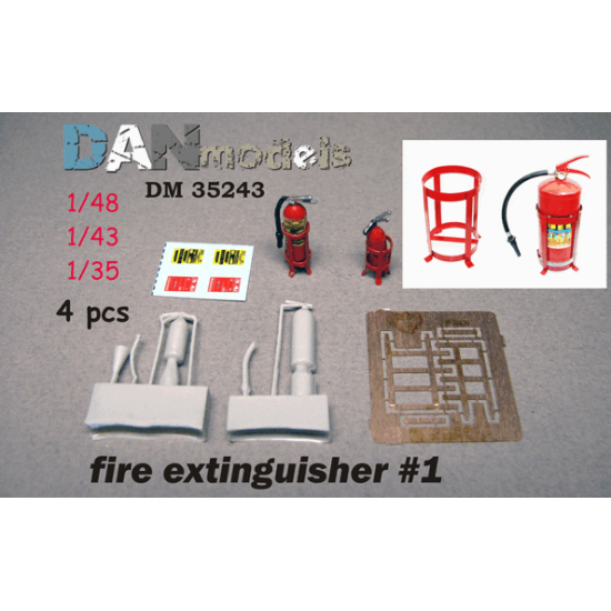 FIRE EXTINGUISHER ON A STAND 1 FOR DIORAMA 4 PSC 1/48 DAN MODELS 35243